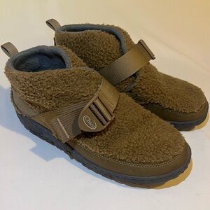 Chaco Ramble Fluff Men's 9 Women’s 10.5 Wool Slip On Bootie Natural Brown